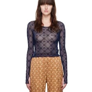 Marine serre mesh top size S navy